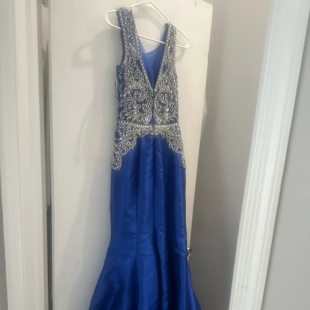 Navy with silver accent dress women’s - Picture 1 of 6
